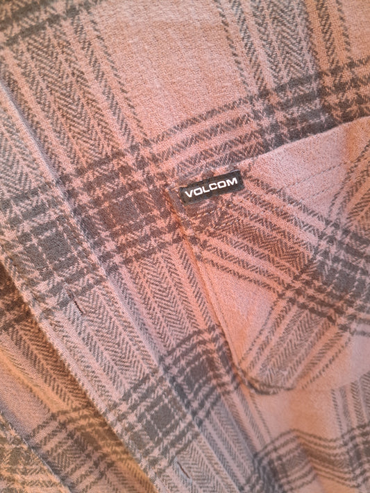 Chemise à carreaux brune et beige