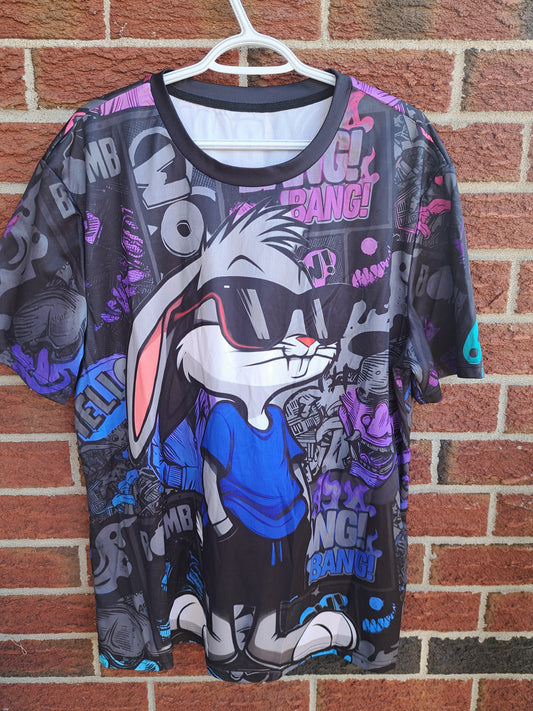 T-shirt noir avec lapin