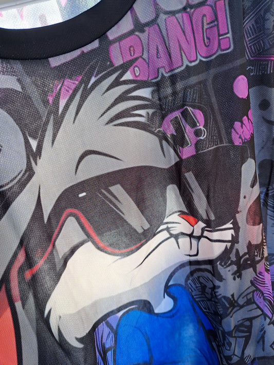 T-shirt noir avec lapin