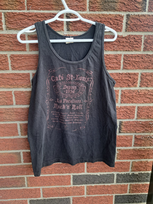 Camisole noire avec logo rouge café st-louis