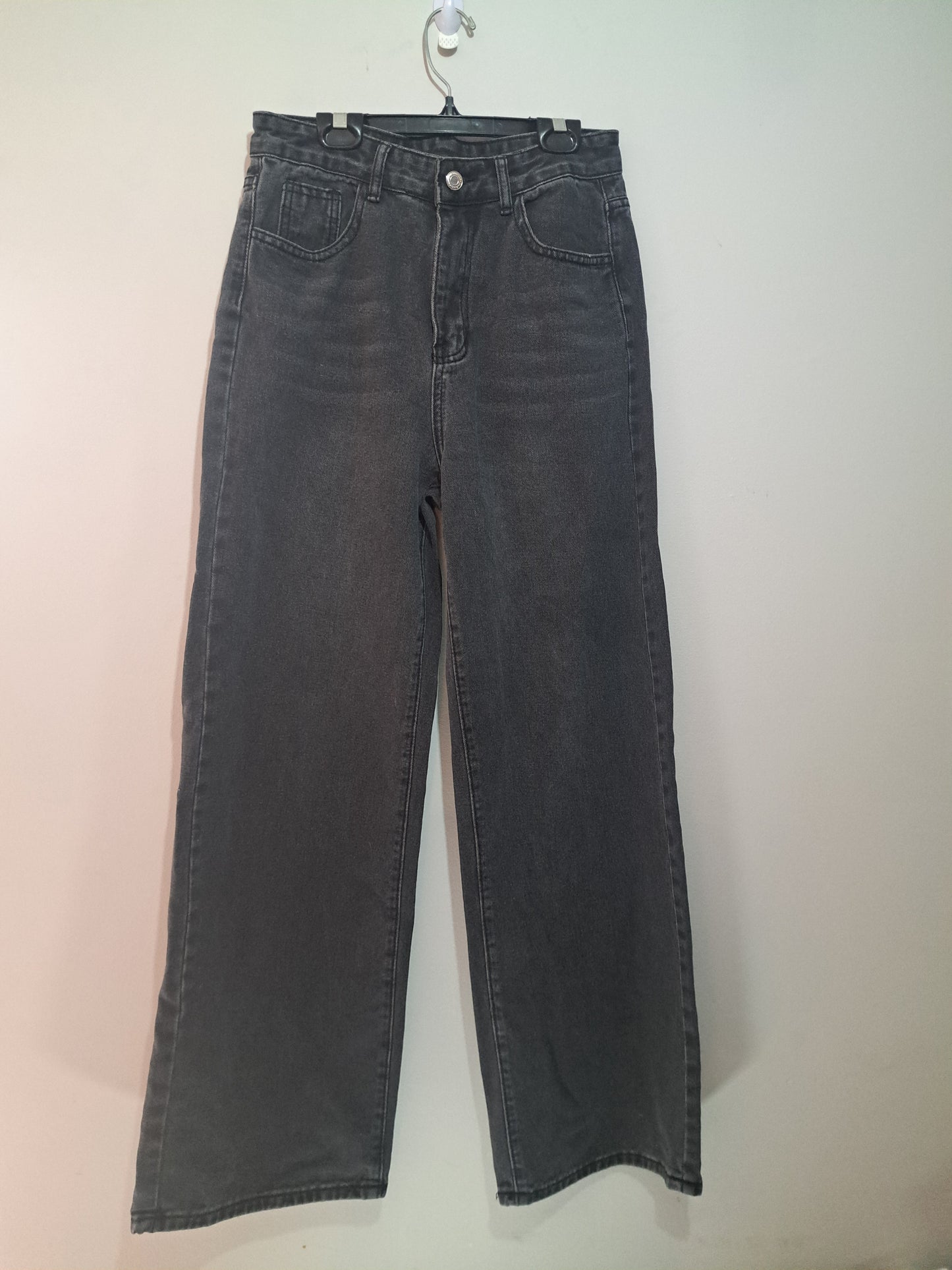 Jeans noir-gris bas large