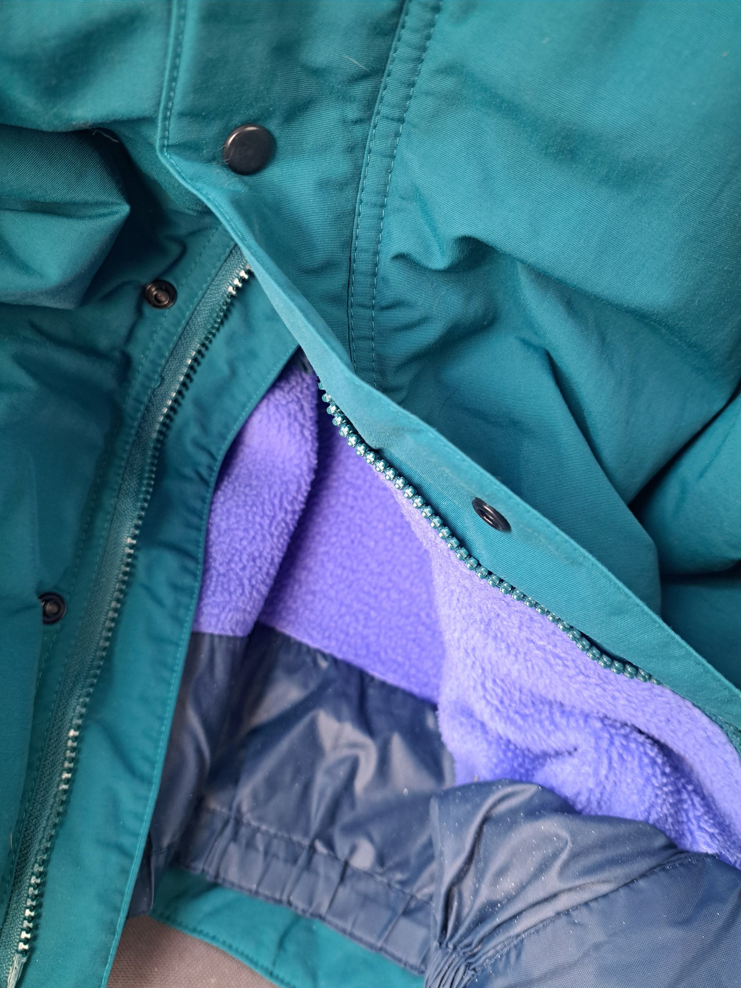 Manteau vintage turquoise et violet pantagonia