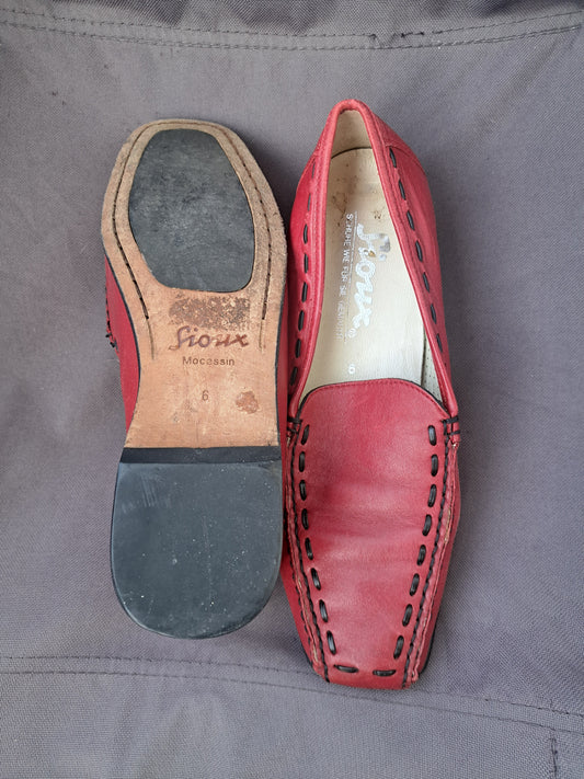 Mocassin rouge pour femme
