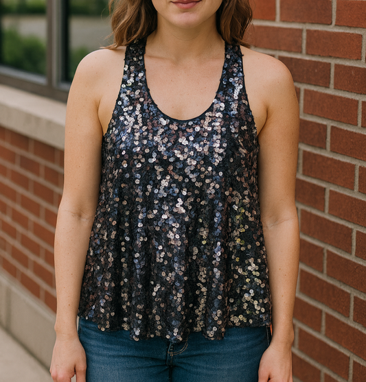 Camisole à paillettes noire
